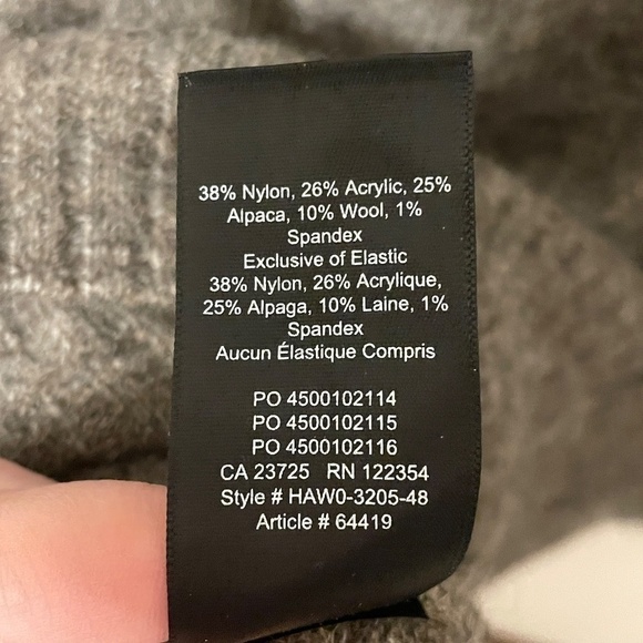 ARITZIA Babaton Grey Alpaca Wool Oversized Turtle Neck Sweater SZ XS - Picture 15 of 15